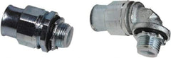 Anaconda Sealtite - 3/8" Trade, Zinc Plated Steel Threaded 90° Liquidtight Conduit Connector - Insulated - Apex Tool & Supply