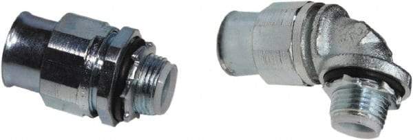 Anaconda Sealtite - 1" Trade, Zinc Plated Steel Threaded 90° Liquidtight Conduit Connector - Insulated - Apex Tool & Supply