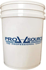 PRO-SOURCE - 5 Gal, 14.5669" High, Polypropylene Round White Single Pail - Handle Included, 11-7/16" Top Length x 11.46" Top Width x 11.46" Top Diam - Apex Tool & Supply