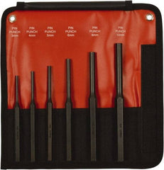 Mayhew - 6 Piece, 3 to 10mm, Pin Punch Set - Hex Shank, Steel, Comes in Kit Bag - Apex Tool & Supply