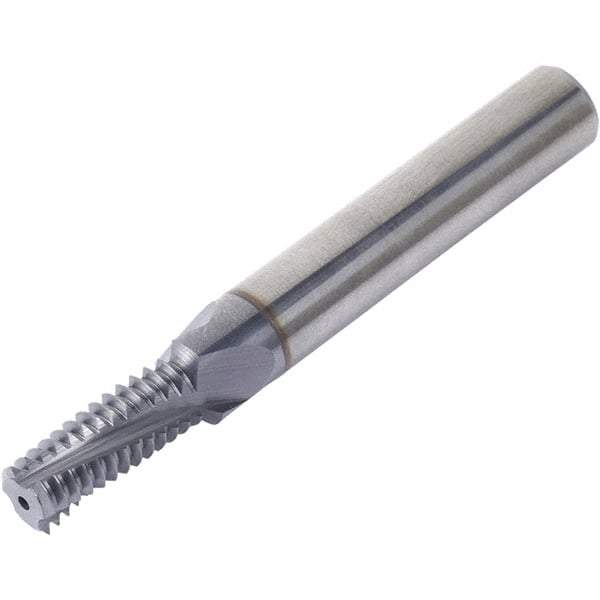 Vargus - M5x0.50 ISO, 4.2mm Cutting Diam, 3 Flute, Solid Carbide Helical Flute Thread Mill - Internal Thread, 10.25mm LOC, 57mm OAL, 6mm Shank Diam - Apex Tool & Supply