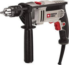 Porter-Cable - 120 Volt 1/2" Keyed Chuck Electric Hammer Drill - 0 to 57,000 BPM, 0 to 3,100 RPM, Reversible - Apex Tool & Supply
