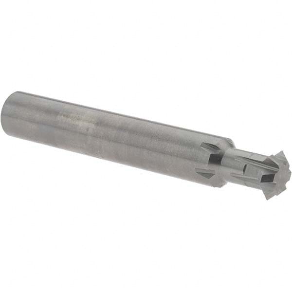Accupro - 3/8° 3/8" Cut Diam, 1/8" Cut Width, 3/8" Shank, Solid Carbide Double-Angle Cutter - Apex Tool & Supply