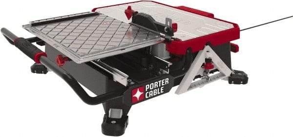 Porter-Cable - 7" Blade Diam, Tile Saw - 3,600 RPM, 16" Table Depth x 26" Table Width, 20 Volts, 5/8" Arbor - Apex Tool & Supply