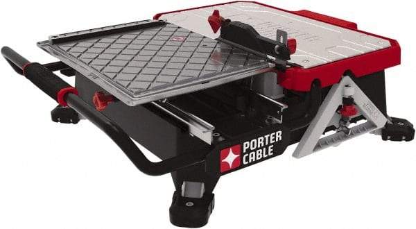 Porter-Cable - 7" Blade Diam, Tile Saw - 2,800 RPM, 16" Table Depth x 26" Table Width, 20 Volts, 5/8" Arbor - Apex Tool & Supply