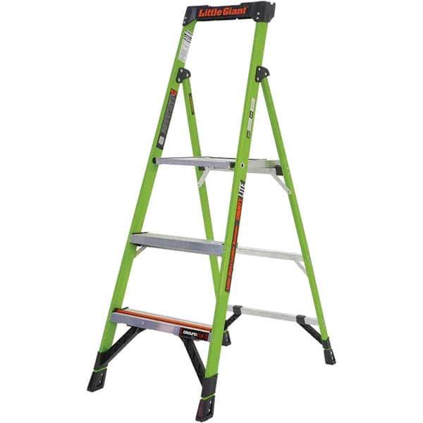 Little Giant Ladder - 3 Steps, 5' High, Type IAA Rating, Fiberglass Step Ladder - 375 Lb Capacity, 20-1/2" Base Width - Apex Tool & Supply