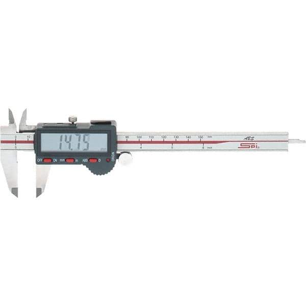 SPI - 0 to 150mm Range, 0.01mm Resolution, Electronic Caliper - Stainless Steel with 40mm Stainless Steel Jaws, 0.02mm Accuracy, Micro USB Output - Apex Tool & Supply