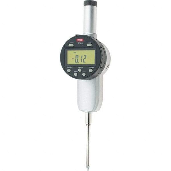 SPI - 0 to 2" Range, 0.0005" Graduation, Electronic Drop Inidicator - Flat & Lug Back, 0.0012" Accuracy, Digital Display, Inch & Metric - Apex Tool & Supply