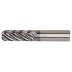 Kennametal - 3/4", 6 Flute, Single End, Solid Carbide, 1/4" Corner Radius End Mill - 6-1/2" OAL, 38° Helix, Right Hand Flute, 4" LOC, Right Hand Cut - Apex Tool & Supply