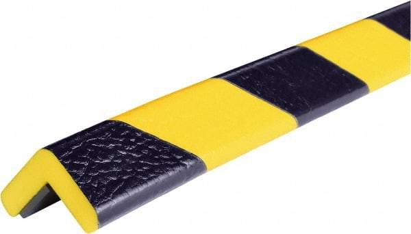 PRO-SAFE - 39" Long, Polyurethane Foam Type E Corner Guard - Black/Yellow, 1" High x 2" Wide Side - Apex Tool & Supply