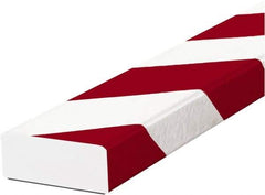 PRO-SAFE - 39" Long, Polyurethane Foam Type D Surface Guard - Red/White, 1" High x 2" Wide Side - Apex Tool & Supply