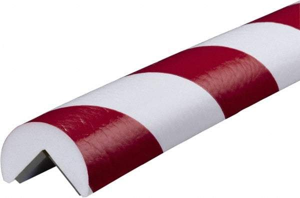 PRO-SAFE - 39" Long, Polyurethane Foam Type A Corner Guard - Red/White, 1" High x 2" Wide Side - Apex Tool & Supply