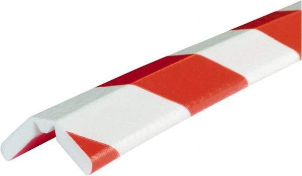 PRO-SAFE - 39" Long, Polyurethane Foam Type W Bumper Guard - Red/White, 1" High x 2" Wide Side - Apex Tool & Supply