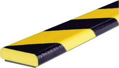 PRO-SAFE - 39" Long, Polyurethane Foam Type F Surface Guard - Black/Yellow, 1" High x 2" Wide Side - Apex Tool & Supply