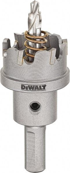DeWALT - 1-1/8" Diam, 1/4" Cutting Depth, Hole Saw - Carbide-Tipped Saw, Toothed Edge - Apex Tool & Supply