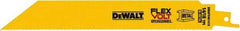 DeWALT - 8" Long x 1" Thick, Bi-Metal Reciprocating Saw Blade - Straight Profile, 14 to 18 TPI, Toothed Edge, Tang Shank - Apex Tool & Supply