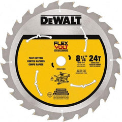 DeWALT - 8-1/4" Diam, 15.88mm Arbor Hole Diam, 24 Tooth Wet & Dry Cut Saw Blade - Steel, Smooth Action, Standard Round Arbor - Apex Tool & Supply