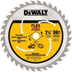 DeWALT - 7-1/4" Diam, 15.88mm Arbor Hole Diam, 36 Tooth Wet & Dry Cut Saw Blade - Steel, Smooth Action, Standard Round Arbor - Apex Tool & Supply