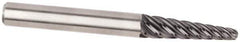 Kennametal - 6° Taper Angle per Side, 1/8" Small End Diam, 1" LOC, Solid Carbide 6 Flute Tapered Ball End Mill - AlTiN Finish, 3-1/2" OAL, 3/8" Shank Diam, 38° Helix - Apex Tool & Supply