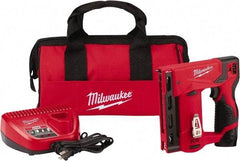 Milwaukee Tool - Battery Crown Stapler - 3/8" Staples, Red & Black - Apex Tool & Supply