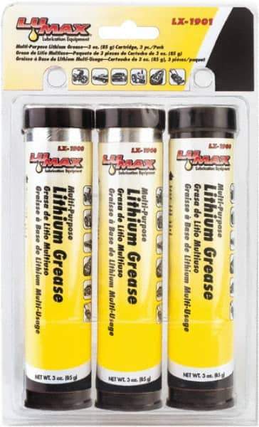 lumax - 3 oz Cartridge Lithium General Purpose Grease - High/Low Temperature, 265°F Max Temp, - Apex Tool & Supply