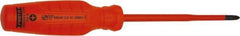 Proto - #2, 9-7/16" OAL, Insulated Phillips Screwdriver - 5" Blade Length, Round Shank, Impact & Chemical Resistant Handle - Apex Tool & Supply