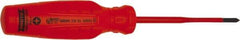 Proto - #1, 8-7/16" OAL, Insulated Phillips Screwdriver - 4" Blade Length, Round Shank, Impact & Chemical Resistant Handle - Apex Tool & Supply