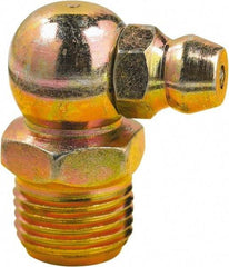 lumax - 90° Head Angle, 1/8 PTF Steel Grease Fitting Adapter - 7/16" Hex, 0.85" Overall Height, 0.29" Shank Length - Apex Tool & Supply