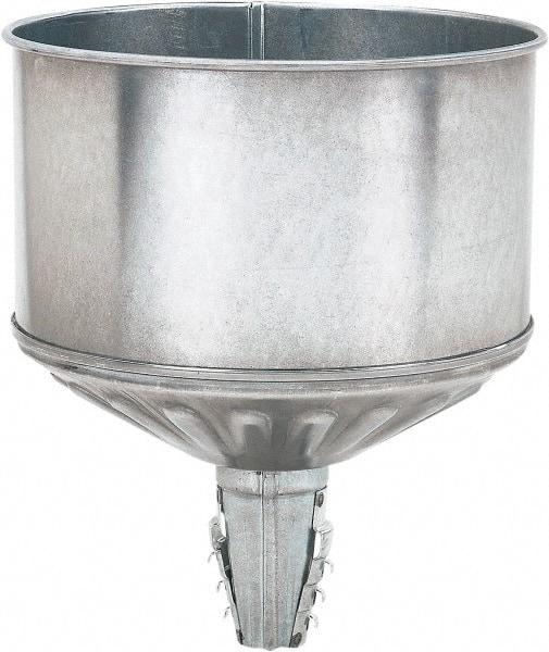 lumax - 256 oz Capacity Steel Funnel - 9-1/2" Mouth OD, 1-1/4" Tip OD, 3-3/4" Straight Spout, Silver - Apex Tool & Supply