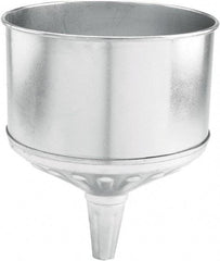 lumax - 256 oz Capacity Steel Funnel - 9-1/2" Mouth OD, 1-1/4" Tip OD, 3-3/4" Straight Spout, Silver - Apex Tool & Supply