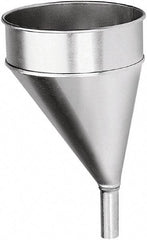 lumax - 204 oz Capacity Steel Funnel - 8-1/2" Mouth OD, 1-1/8" Tip OD, 3-1/4" Straight Spout, Silver - Apex Tool & Supply