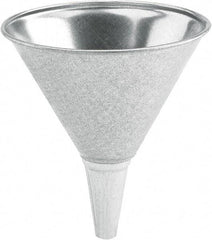 lumax - 64 oz Capacity Steel Funnel - 8-1/2" Mouth OD, 1/2" Tip OD, 3-1/4" Straight Spout, Silver - Apex Tool & Supply