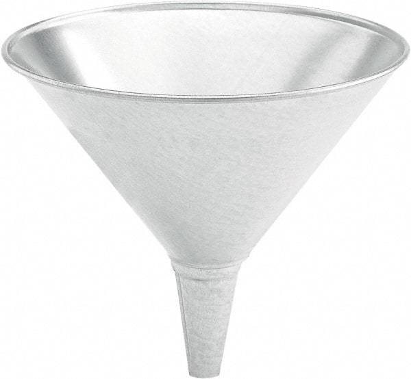lumax - 32 oz Capacity Steel Funnel - 6-1/2" Mouth OD, 3/4" Tip OD, 2-1/2" Straight Spout, Silver - Apex Tool & Supply