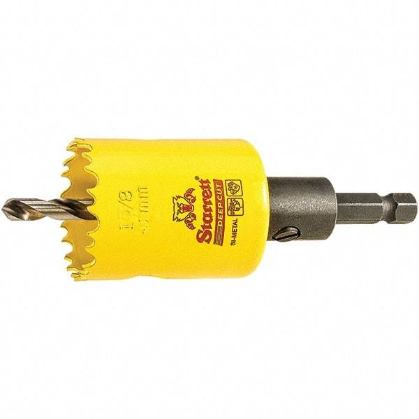 Starrett - 1-5/8" Diam, 2" Cutting Depth, Hole Saw - High Speed Steel Saw, Toothed Edge - Apex Tool & Supply