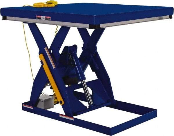 Vestil - 1,000 Lb Capacity Electric Scissor Lift - 7" to 43" Lift Height, 48" Platform Length x 48" Platform Width - Apex Tool & Supply