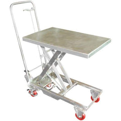 Vestil - 200 Lb Capacity Manual Scissor Lift - 10" to 30-1/2" Lift Height, 27-1/2" Platform Length x 17-3/4" Platform Width - Apex Tool & Supply