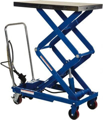 Vestil - 800 Lb Capacity Manual Scissor Lift - 15" to 51" Lift Height, 35-1/2" Platform Length x 20" Platform Width - Apex Tool & Supply