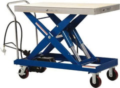 Vestil - 2,000 Lb Capacity Manual Scissor Lift - 15" to 39-1/2" Lift Height, 47-1/4" Platform Length x 24" Platform Width - Apex Tool & Supply