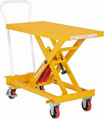 Vestil - 800 Lb Capacity Manual Scissor Elevating Cart - 14-1/2" to 31-1/8" Lift Height, 40" Platform Length x 20" Platform Width - Apex Tool & Supply
