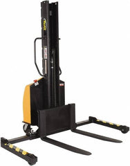 Vestil - 1,500 Lb Capacity, 63" Lift Height, Battery Powered Stacker - 2" Lowered Height, 36" Fork Length, 29-1/2" Overall Width - Apex Tool & Supply