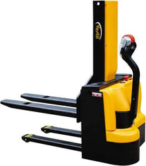 Vestil - 3,000 Lb Capacity, 43" Lift Height, Battery Powered Stacker - 3-3/8" Lowered Height, 42" Fork Length, 31-1/2" Overall Width - Apex Tool & Supply