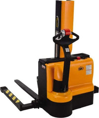 Vestil - 3,000 Lb Capacity, 45" Lift Height, Battery Powered Stacker - 1-1/2" Lowered Height, 42" Fork Length, 57" Overall Width - Apex Tool & Supply