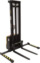 Vestil - 2,200 Lb Capacity, 150" Lift Height, Battery Powered Stacker - 2-1/8" Lowered Height, 42" Fork Length, 56" Overall Width - Apex Tool & Supply