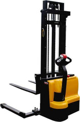 Vestil - 2,200 Lb Capacity, 118" Lift Height, Battery Powered Stacker - 2-1/8" Lowered Height, 42" Fork Length, 50" Overall Width - Apex Tool & Supply