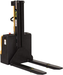 Vestil - 2,200 Lb Capacity, 62" Lift Height, Battery Powered Stacker - 3-3/8" Lowered Height, 42" Fork Length, 32" Overall Width - Apex Tool & Supply