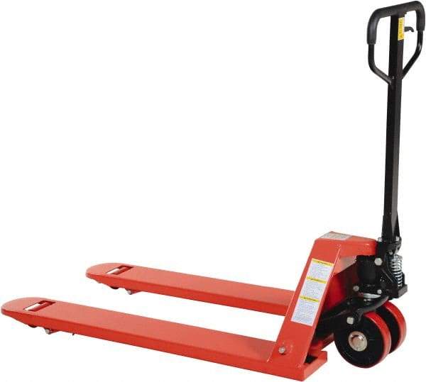 Vestil - 6,000 Lb Capacity, 7-3/4" Lift Industrial Pallet Truck - 2.88" Min Lift Height, 48" Fork Length x 7" Fork Width, 27" Overall Width - Apex Tool & Supply