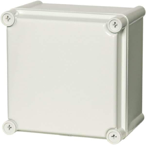 Fibox - Polycarbonate Standard Enclosure Screw Cover - NEMA 1, 3, 3S, 4, 4X, 6, 6P, 12, 5.12" Wide x 7.48" High x 7.48" Deep, Impact Resistant - Apex Tool & Supply