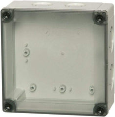 Fibox - Polycarbonate Standard Enclosure Screw Flat Cover - NEMA 1, 4, 4X, 6, 12, 13, 7.09" Wide x 7.09" High x 4.92" Deep - Apex Tool & Supply