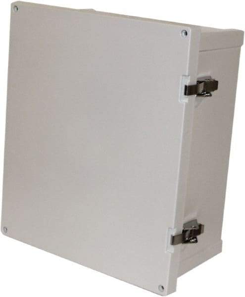 Fibox - Polycarbonate Standard Enclosure Hinge Flat Cover - NEMA 4, 4X, 6, 6P, 12, 13, 8" Wide x 10" High x 3" Deep, Impact, Moisture & Corrosion Resistant, Dirt-tight & Dust-tight - Apex Tool & Supply