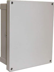 Fibox - Polycarbonate Standard Enclosure Hinge Flat Cover - NEMA 4, 4X, 6, 6P, 12, 13, 10" Wide x 12" High x 5" Deep, Impact, Moisture & Corrosion Resistant, Dirt-tight & Dust-tight - Apex Tool & Supply